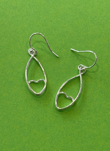 'Love Abounds' Sterling Silver Drop Earrings E106 (s)