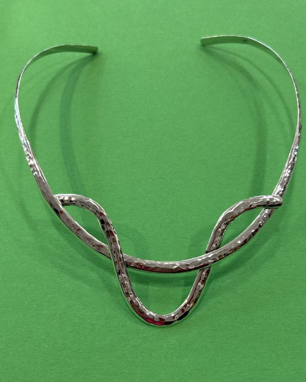 Hammered Sterling Silver Collar Necklace