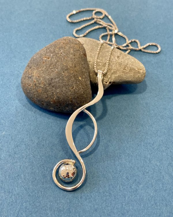 'Crantock' Sterling Silver Statement Pendant and Chain