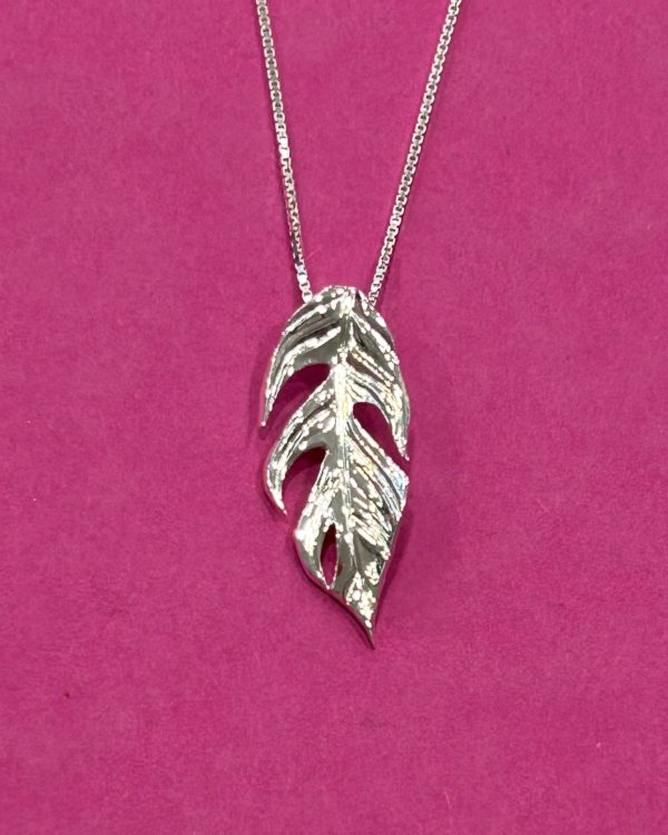 Sterling Silver Botanical Leaf Pendant and Chain