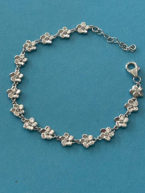 Sterling Silver and CZ Flower Bracelet