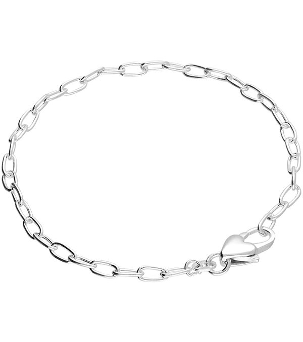 'Endless Love' Sterling Silver Chain Bracelet With Heart Clasp