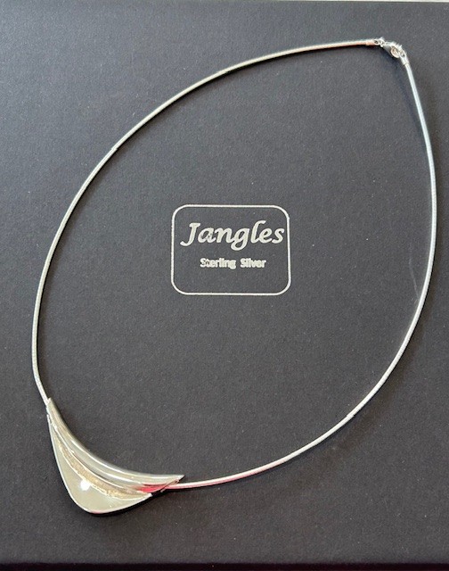 'Lerryn' Sterling Silver Statement Omega Necklace