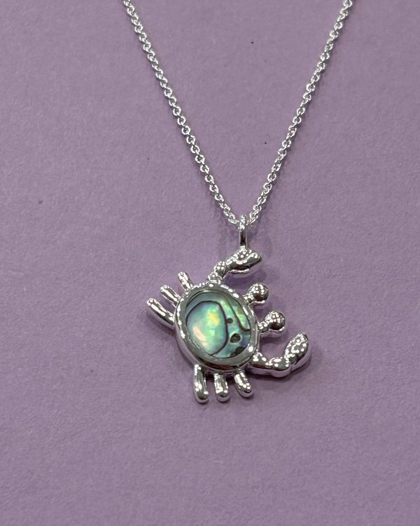 Sterling Silver and Paua Shell Crab Necklace (s)