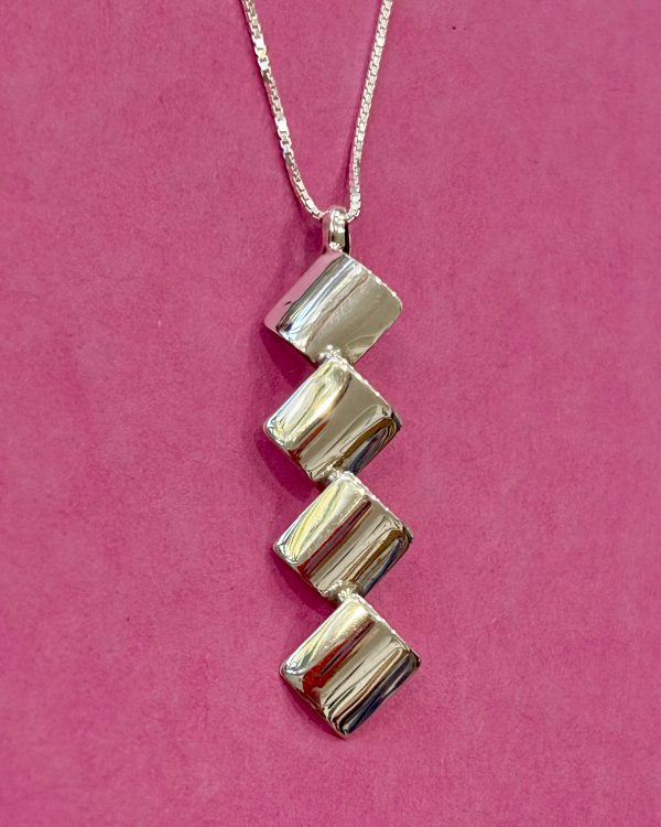'Stepping Stones' Sterling Silver Pendant and Chain Necklace PEN011
