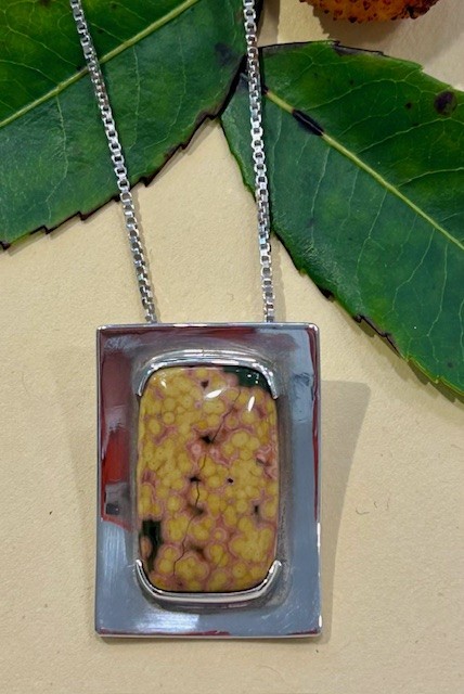 Sterling Silver and Ocean Jasper Pendant and Chain