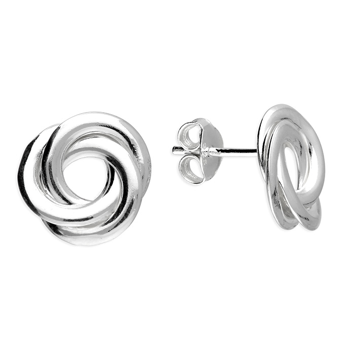 Sterling Silver Knot II Stud Earrings (s) - Image 2