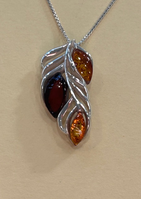'Mother Nature' Sterling Silver and Baltic Amber Pendant and Chain (s)