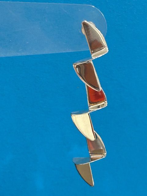 'ZigZag' Sterling Silver Statement Drop Earrings - Image 2