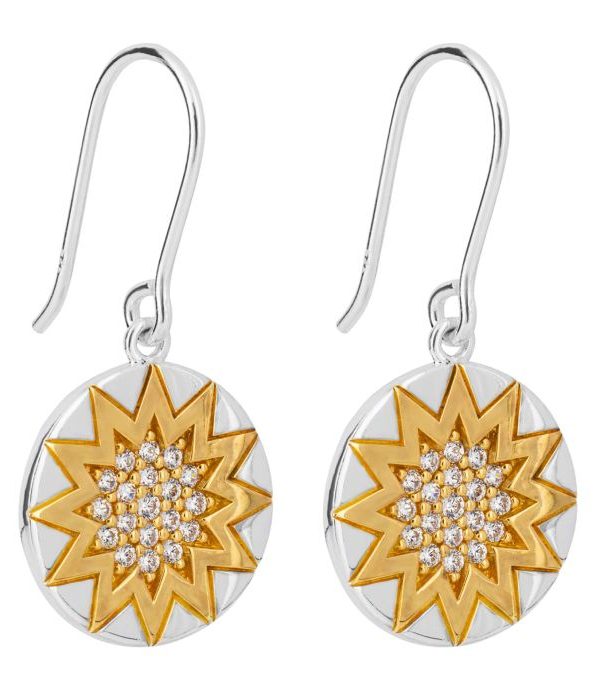 Sterling Silver Day and Night Drop Earrings (s)