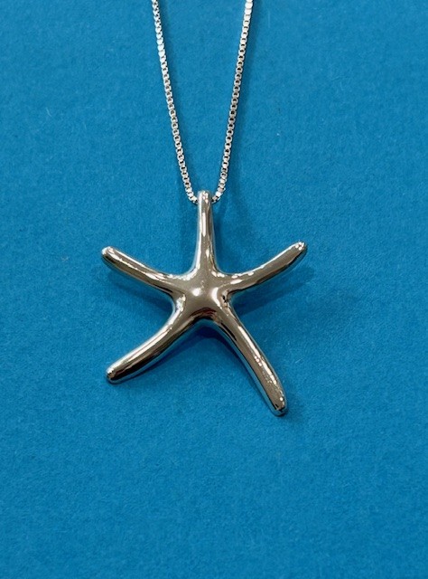 Larger Size Sterling Silver Starfish Pendant PEN002 (s)