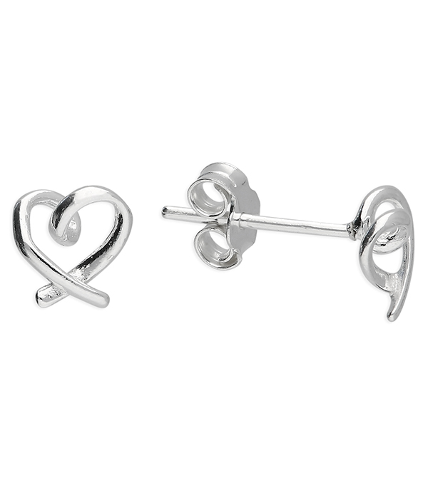 'With An Open Heart' Sterling Silver Stud Earrings (s)