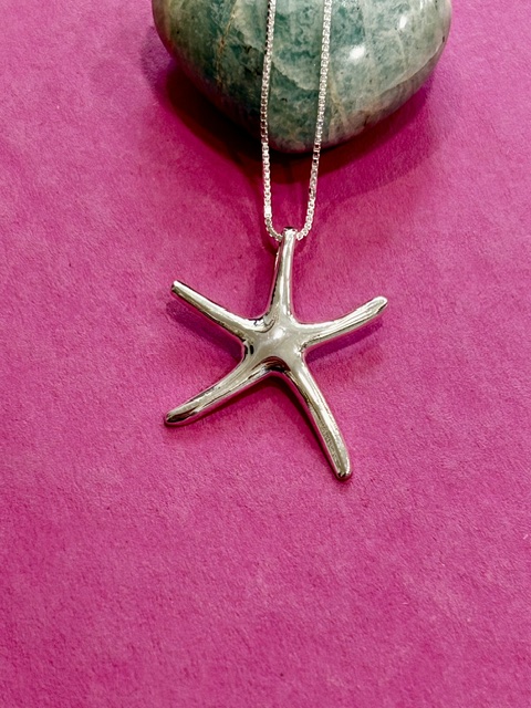 Larger Size Sterling Silver Starfish Pendant PEN002 (s)