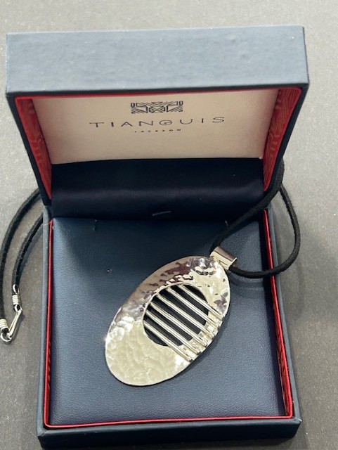 'Andrea' Hammered Sterling Silver Statement Pendant