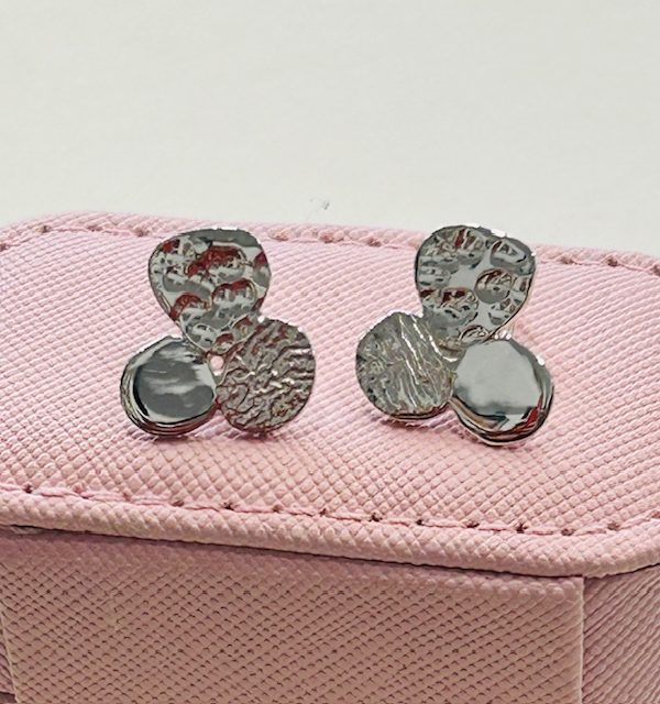 'Life's Stepping Stones' Textured Sterling Silver Studs