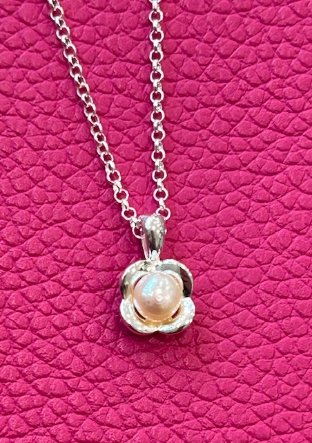 Sterling Silver and Fresh Water Pearl Flower Pendant and Chain (s)