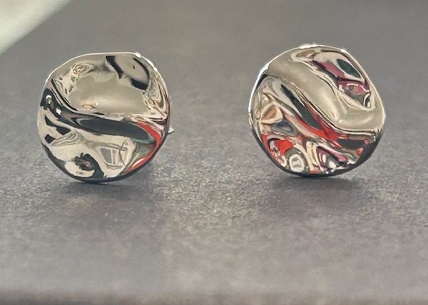 'Ripples' Organic Sterling Silver Studs E007 (s)