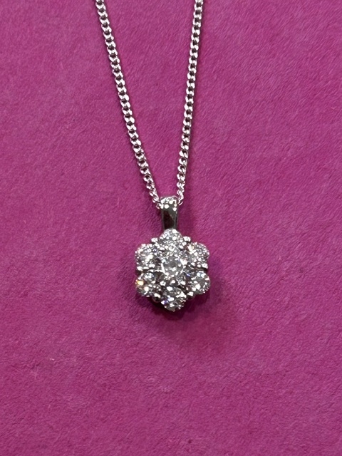 'Blooming Beautiful' Sterling Silver and Cubic Zirconia Pendant and Chain